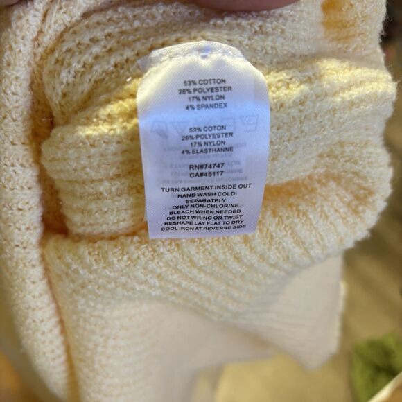 Natural Reflections Sweater Womens Size Small Yellow V Neck Long Sleeve Pullover - Picture 8 of 8